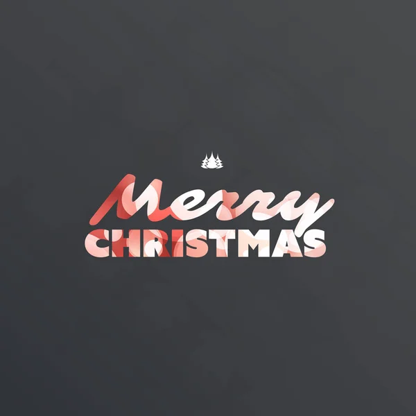幸せな休日、バナー、暗い背景上にクリスマス ツリー メリー クリスマス グリーティング カード — ストックベクタ