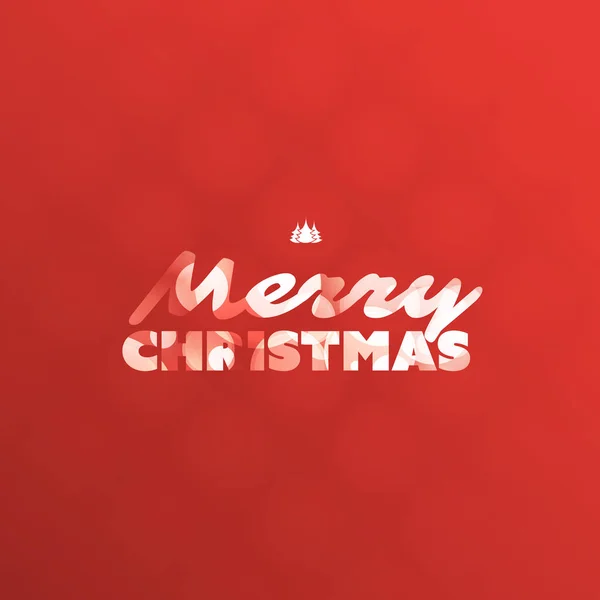 Felices Fiestas, Feliz Navidad Tarjeta de felicitación con etiqueta, sobre un fondo rojo — Vector de stock