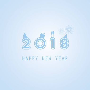  En iyi dilek - soyut renkli Modern yeni yıl kartı, kapak veya arka plan tasarım şablonu ile sayılar - 2018 tarz