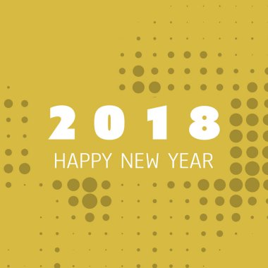  Basit renkli yeni yıl kartı, kapak veya arka plan tasarım şablonu - 2018