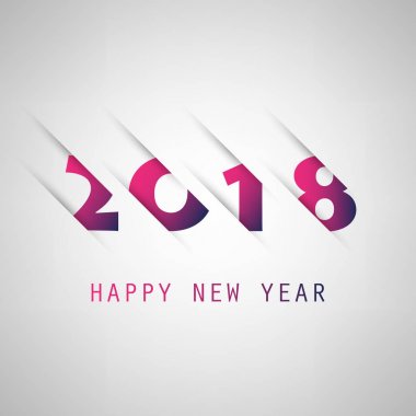  Basit mor ve mavi yeni yıl kartı, kapak veya arka plan tasarım şablonu - 2018