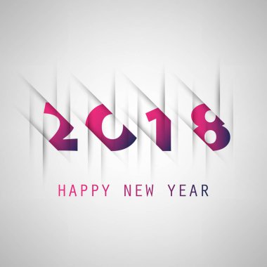  Basit mor ve mavi yeni yıl kartı, kapak veya arka plan tasarım şablonu - 2018