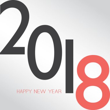 En iyi dilek - soyut Retro tarzı mutlu yeni yıl tebrik kartı veya arka plan, yaratıcı tasarım şablonu - 2018