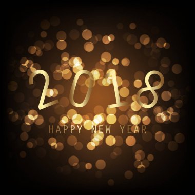 En iyi dilek - altın soyut Modern tarzı mutlu yeni yıl tebrik kartı, kapak ya da geçmişi, yaratıcı tasarım şablonu - 2018