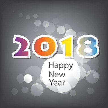  En iyi dilek - soyut Modern tarzı kabarcıklı mutlu yeni yıl tebrik kartı veya arka plan, yaratıcı tasarım şablonu - 2018