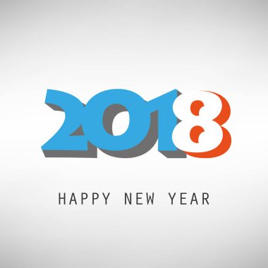  En iyi dilek - soyut Modern tarzı mutlu yeni yıl tebrik kartı veya arka plan, yaratıcı tasarım şablonu - 2018