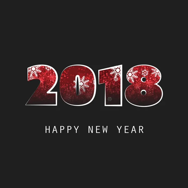 简单的黑色和红色的新年贺卡, 封面或背景设计模板-2018 — 图库矢量图片