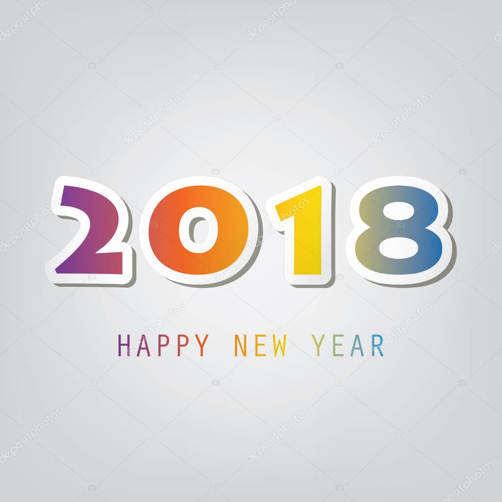  Best Wishes - Abstract Modern Style Happy New Year Greeting Card or Background, Creative Design Template - 2018