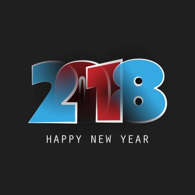  En iyi dilek - soyut Modern tarzı mutlu yeni yıl tebrik kartı veya arka plan, yaratıcı tasarım şablonu - 2018