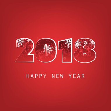  Basit koyu kırmızı yeni yıl kartı, kapak veya arka plan tasarım şablonu - 2018