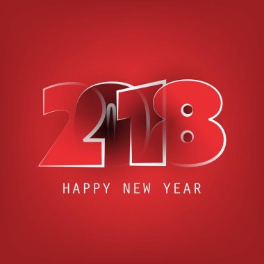 En iyi dilek - soyut Modern tarzı mutlu yeni yıl tebrik kartı veya arka plan, yaratıcı tasarım şablonu - 2018