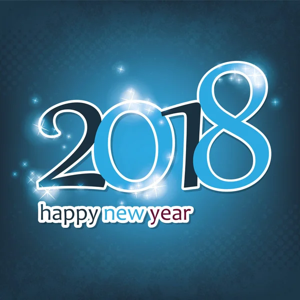 Basit mavi ve beyaz yeni yıl kartı, kapak veya arka plan tasarım şablonu - 2018