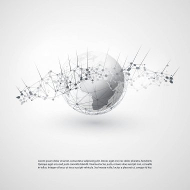 Siyah ve Beyaz Modern en az tarzı bulut bilgisayar, iletişim yapısı, telekomünikasyon konsept tasarımı, küresel ağ bağlantıları