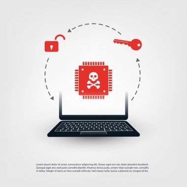 Siber saldırılar, parola veya kişisel veri sızıntısı bilgisayarlar ve mobil cihazlarda etkinleştirmek Meltdown ve Spectre kritik güvenlik açıklarından etkilenen bir işlemci ile donatılmış dizüstü 