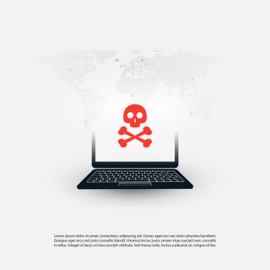 Bilgisayar güvenlik açığı, enfekte makine - virüs, Malware, Ransomware, dolandırıcılık, Spam, Phishing, dolandırıcılık, Hacker saldırı - e-posta bu güvenlik konsept tasarımı