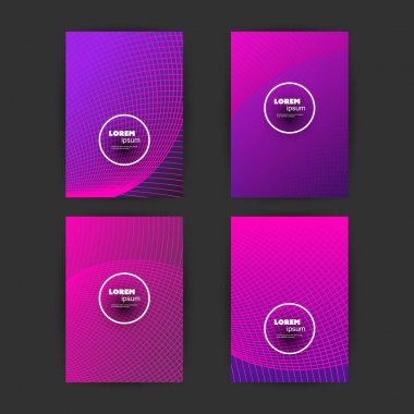 Soyut renkli desenli kapak tasarımı ayarla - afiş, posterlerini açmaları, posterler, el ilanları için uygulanabilir