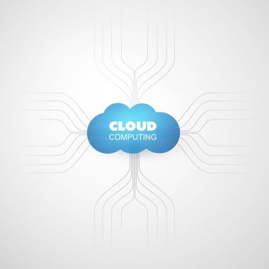 Bulut bilgisayar ağ kafes - dijital ağ bağlantıları, teknolojik altyapı ile tasarım konsepti 