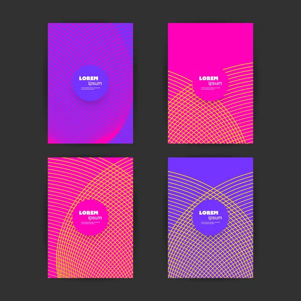 Conjunto de diseño de cubierta estampada colorida abstracta - Aplicable para pancartas, carteles, volantes — Vector de stock