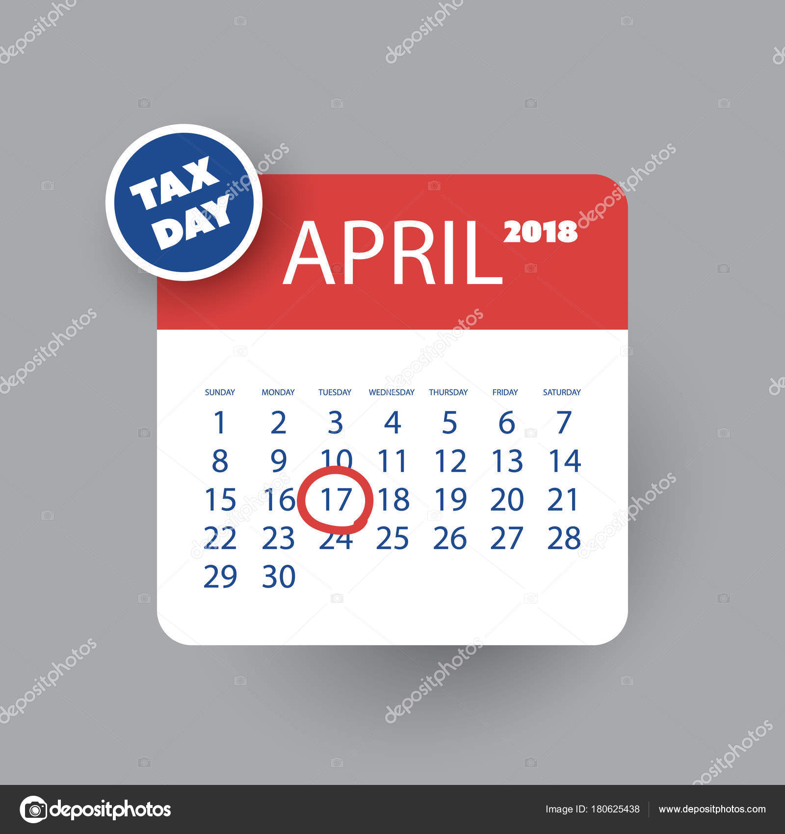 Imposta giorno promemoria concetto calendario design template ... Dichiarazione dei redditi scadenza
