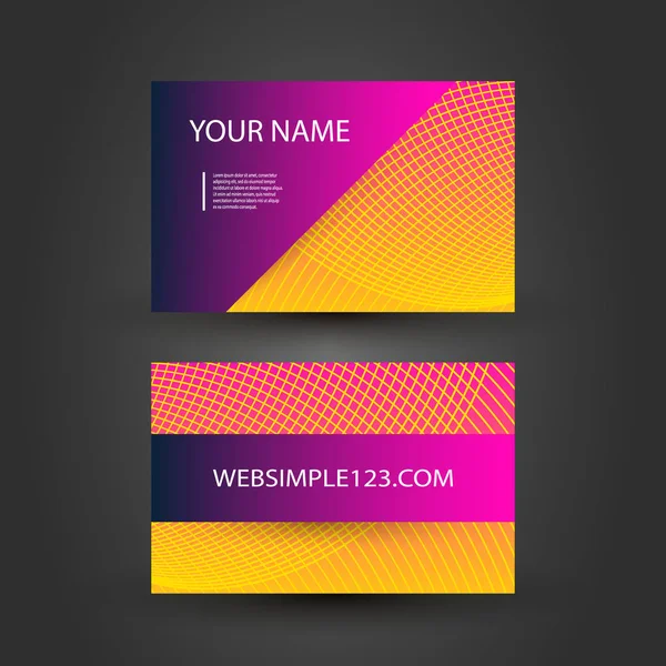 Abstract Colorful Modern Styled Business Card Template Creative Design, Back and Front Side - Illustration in Freely Editable Vector Format