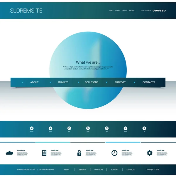 Modèle de site Web avec un design unique - Sphère abstrait — Image vectorielle