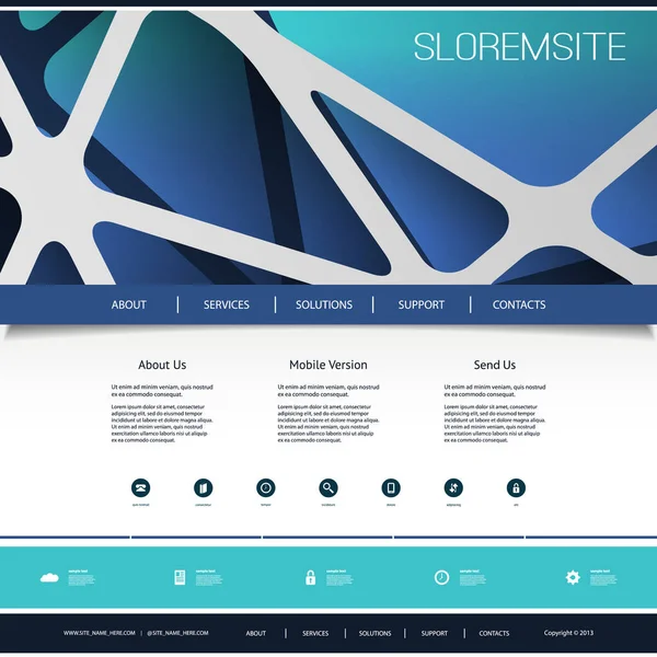 Plantilla de sitio web con patrón geométrico abstracto - Diseño de vectores — Archivo Imágenes Vectoriales