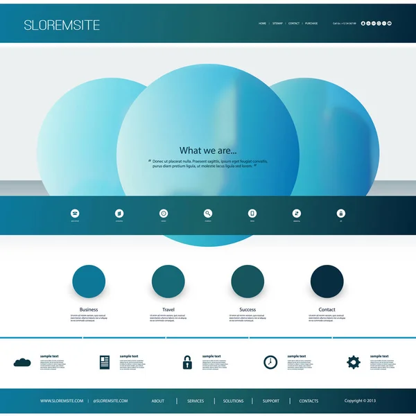 Plantilla del sitio web con diseño único - Esfera abstracta — Vector de stock