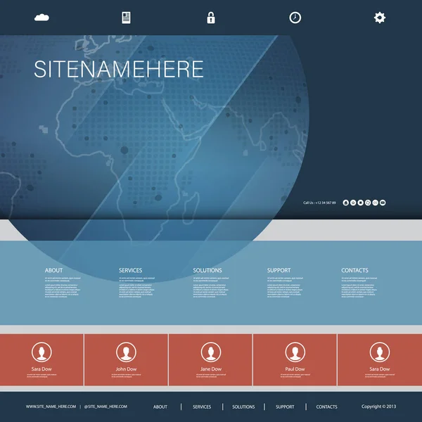 グローバル ビジネス、技術 - web サイト テンプレート デザイン — ストックベクタ