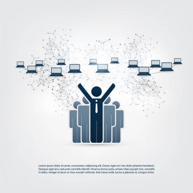 Ağlar - Online iş bağlantıları, ticaret, uzaktan çalışma konsept tasarımı