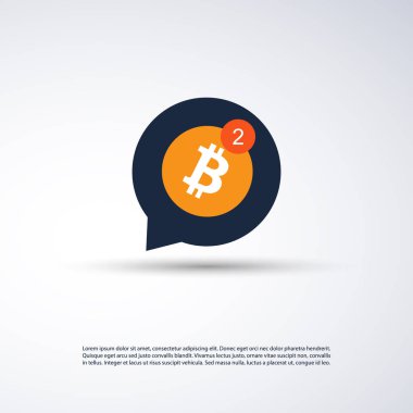Mesaj göstergesi simgesi tasarım - iş fırsatları, yeni bilgi - Bitcoin konsepti
