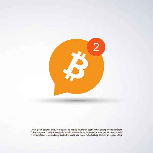 Message Indikator Ikon Design - forretningsmuligheder, Ny information - Bitcoin Concept – Stock-vektor