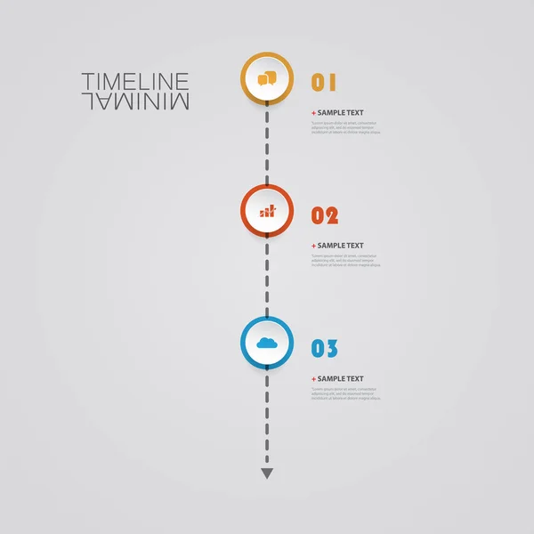 Diseño de línea de tiempo mínima - Elementos infográficos con iconos — Vector de stock
