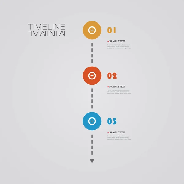 Minimales Timeline-Design - Infografik-Elemente mit linearen Symbolen — Stockvektor