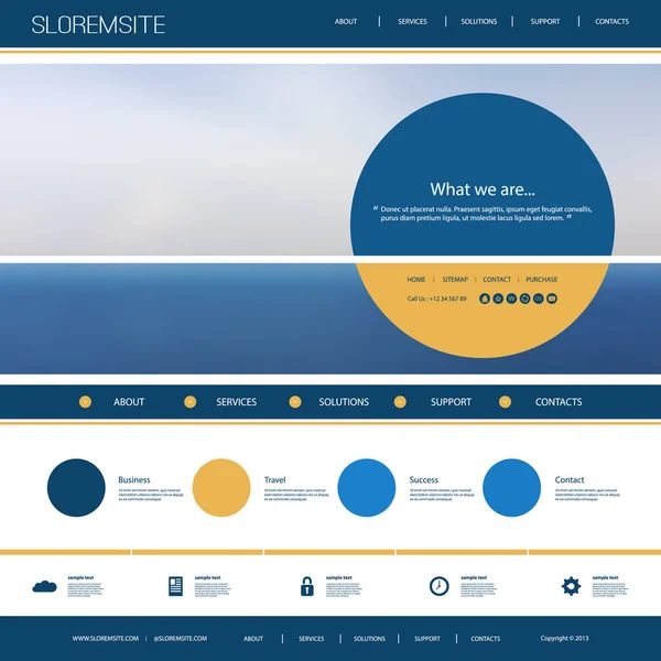Web sitesi tasarım şablonu bulanık bulutlu gökyüzü görüntü ile işiniz için — Stok Vektör