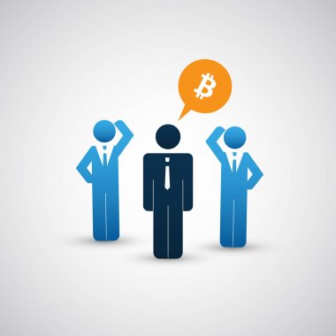Başarılı Online iş, pazarlama, danışmanlık - kavramı iş adamları ile ticaret Bitcoin