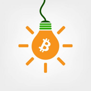 Başarılı bir Online iş, Bitcoin ticaret - ampul ile fikir kavramı