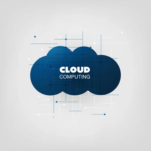 Pilvipalvelujen suunnittelukonsepti - digitaaliset verkkoyhteydet, teknologian tausta — vektorikuva