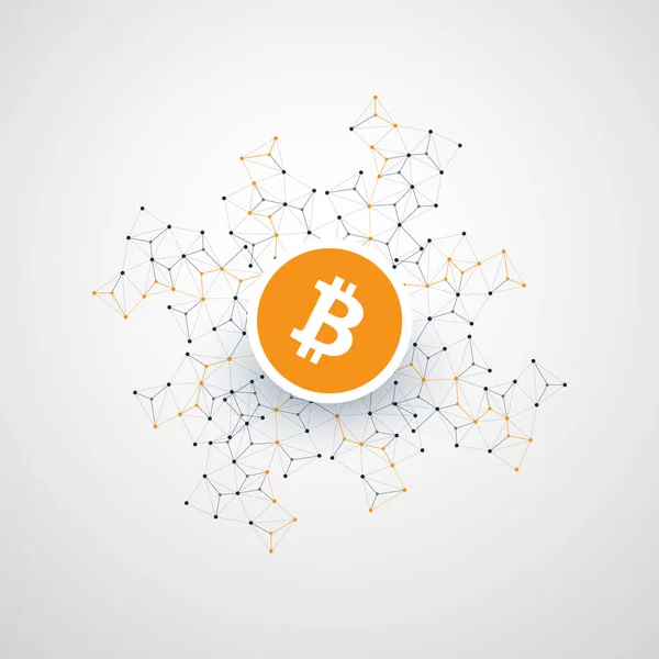 Réseaux - Connexions commerciales et financières mondiales, Cryptocurrency, Bitcoin Trading, Online Banking et conception de concept de transfert d'argent — Image vectorielle