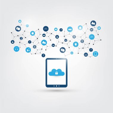 Cloud Computing tasarım kavramı - dijital ağ bağlantıları, teknolojik altyapı