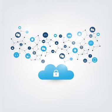 Cloud Computing tasarım kavramı - dijital ağ bağlantıları, teknolojik altyapı