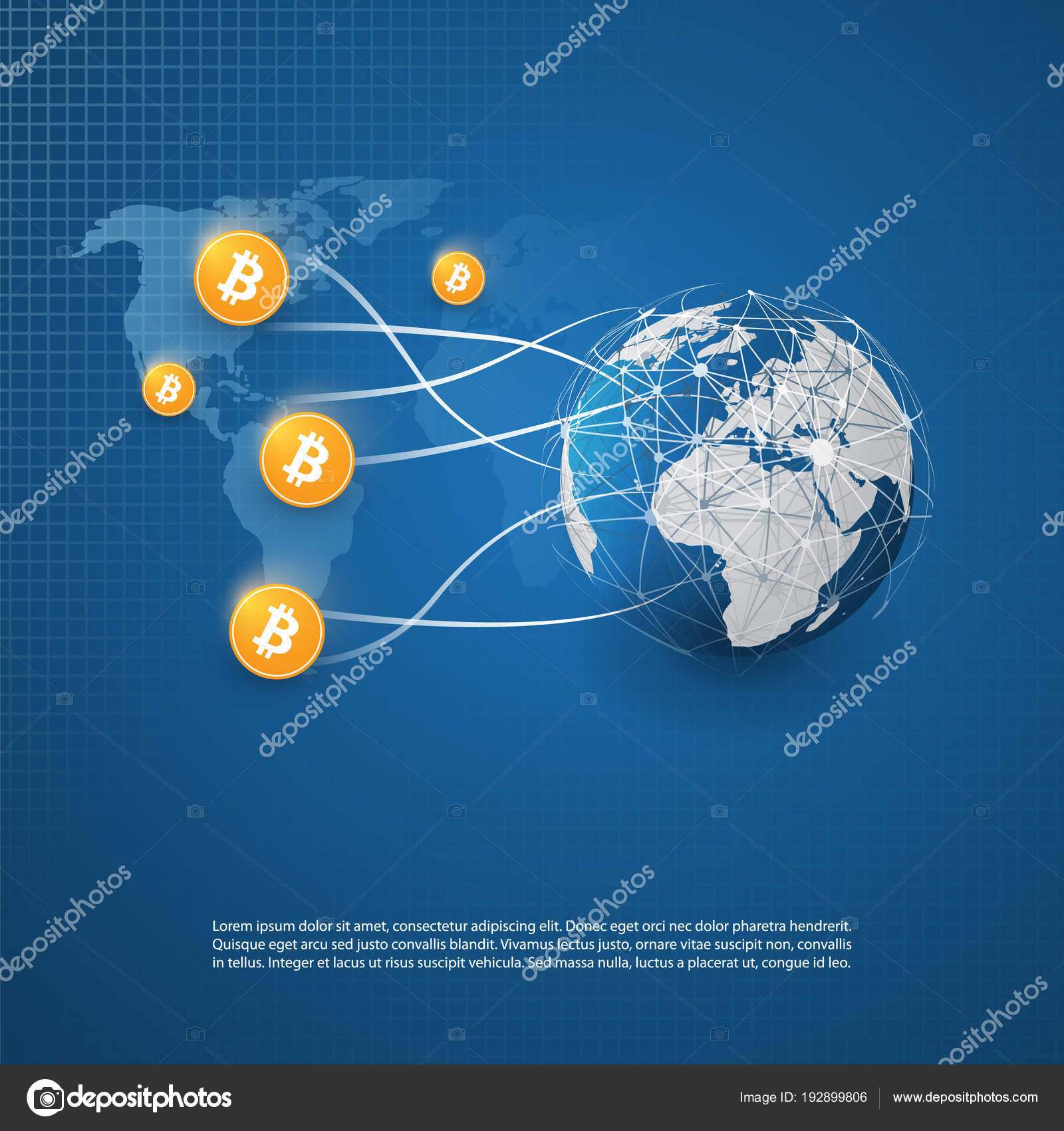 Bitcoin Trading Design Concept Business And Global Financial - 