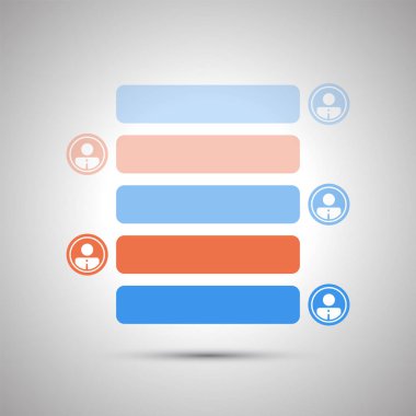 Çevrimiçi sohbet App UI tasarım şablonu - renkli konuşma balonları metin için yer ile sohbet