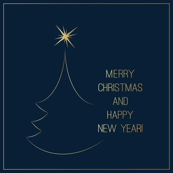 Seasons Greetings Christmas New Year Card Design Template — Stock Vector