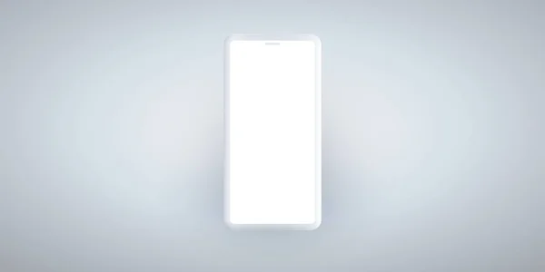 Mise en page de téléphone intelligent gris avec écran blanc, fond de la technologie — Image vectorielle