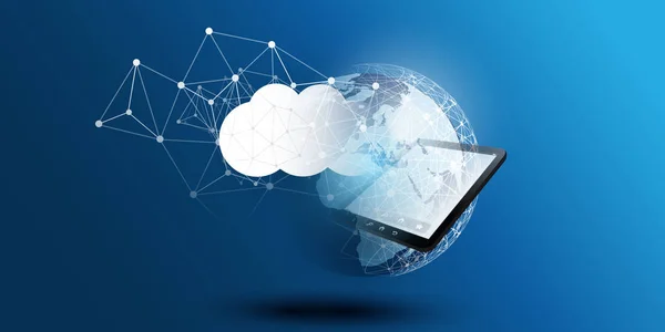 Cloud Computing Design Concept - Connessioni digitali, Tecnologia — Vettoriale Stock