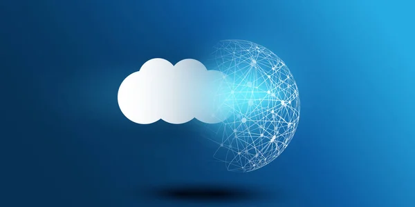 Cloud Computing Design Concept - Ψηφιακές συνδέσεις — Διανυσματικό Αρχείο