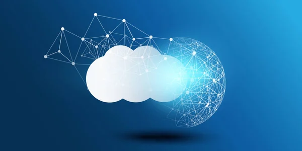 Cloud Computing Design Concept - Digitální připojení, technologie — Stockový vektor