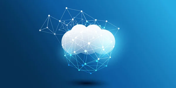 Cloud Computing Design Concept - Connessioni digitali, Tecnologia — Vettoriale Stock