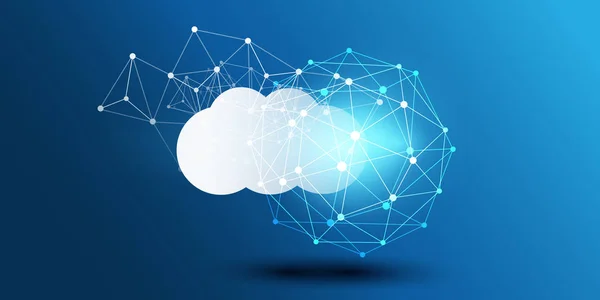 Koncepcja projektowania chmur obliczeniowych - połączenia cyfrowe, technologia — Wektor stockowy