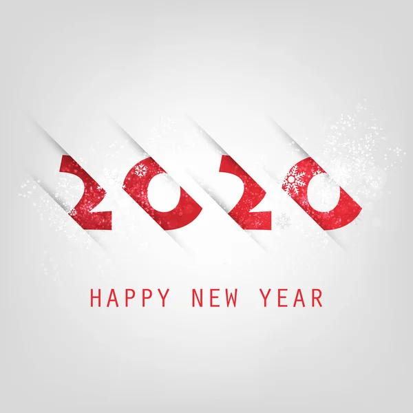 最佳祝愿 灰色和红色现代风格新年贺卡或背景 创意设计模板 2020年 — 图库矢量图片